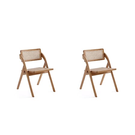 Manhattan Comfort Lambinet Folding Dining Chair in Nature Cane, Set of 2 DCCA07-NA